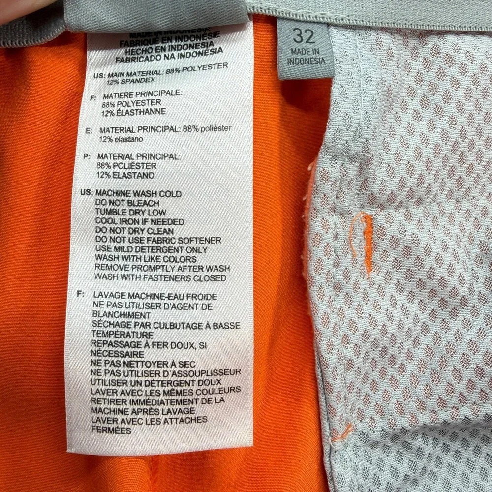 Adidas Mens Golf Shorts Orange Stretch Performance Flat Front 10
